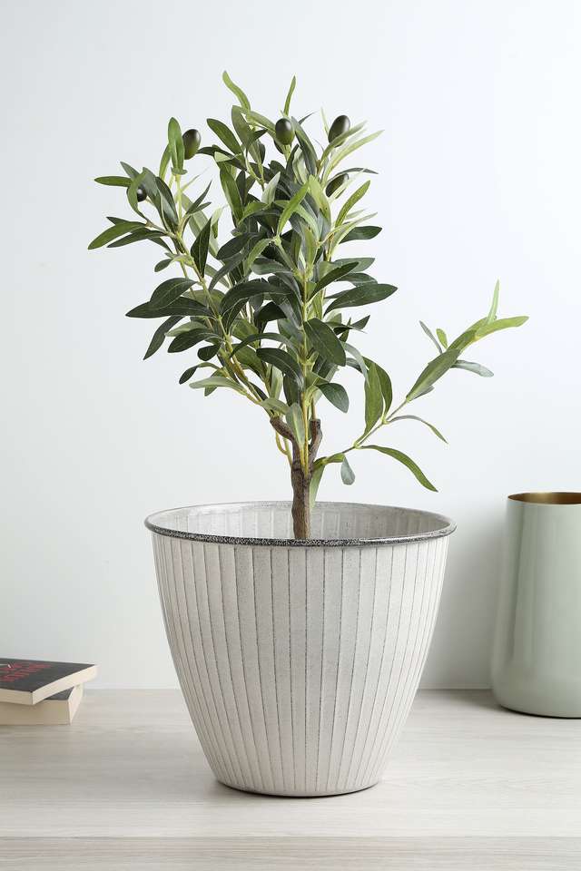 Metal-Classic-Planter-Grey-L