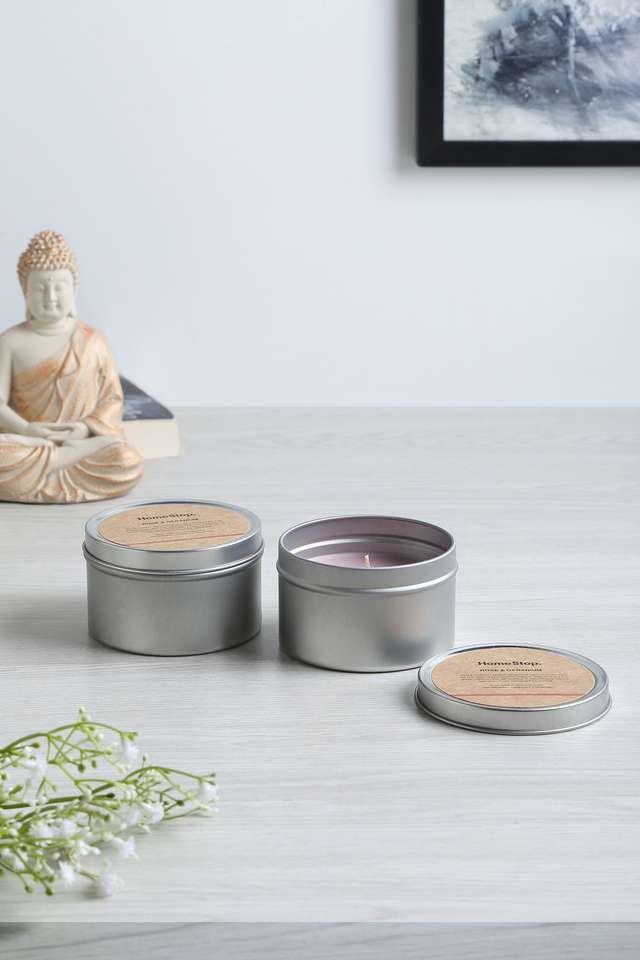 Tin-Container-Candle-Set-of-2-Rose-And-Geranium