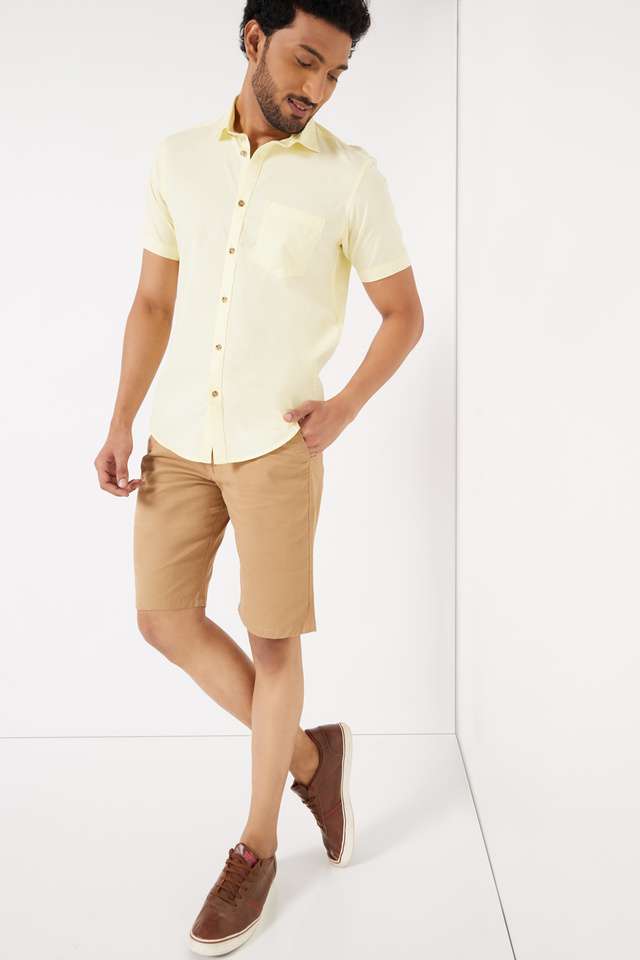 Buy Intune Khaki Khaki Summer Comfort Fit Cotton Stretch Shorts