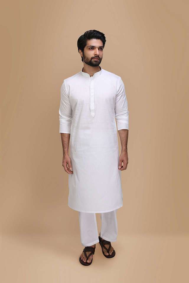 Solid-Cotton-Regular-Fit-Men-s-Kurta