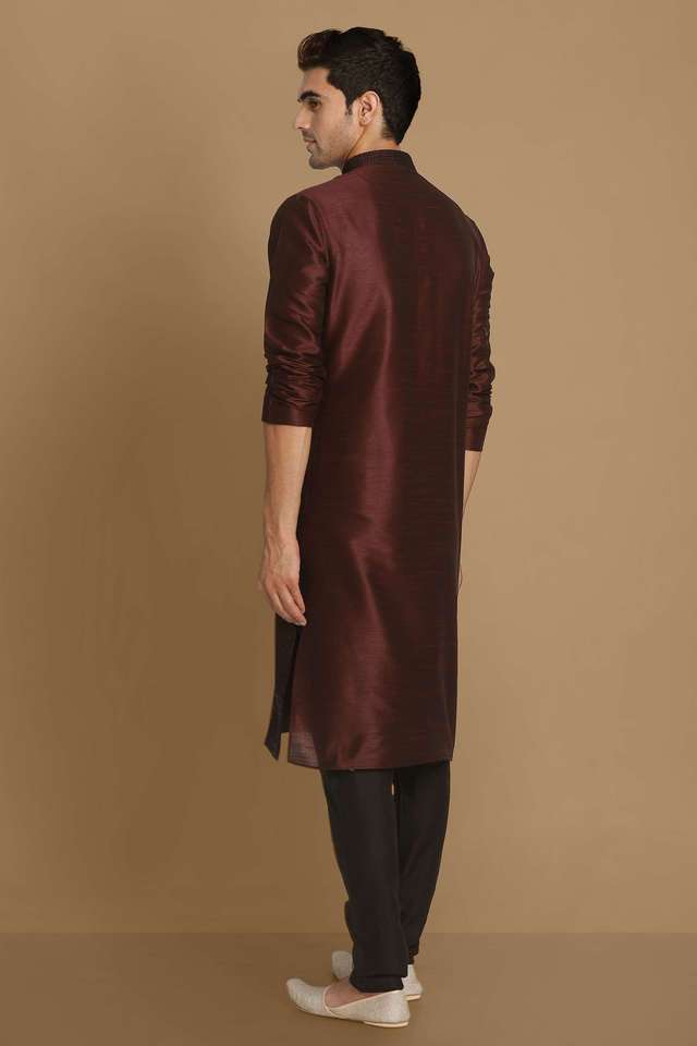 Embroidered-Art-Silk-Regular-Fit-Men-s-Kurta
