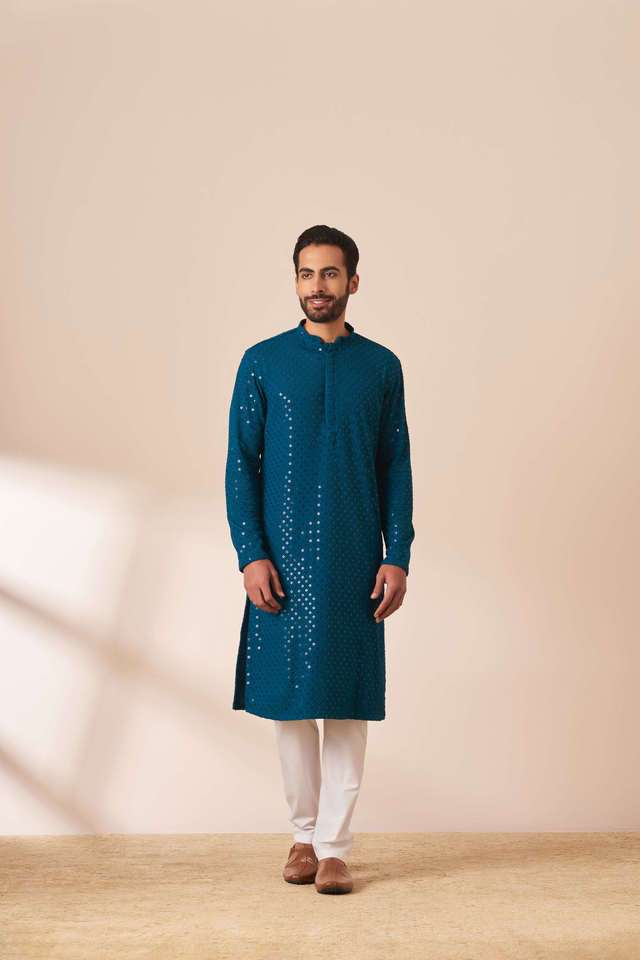 Chikankari-Viscose-Regular-Fit-Men-s-Kurta