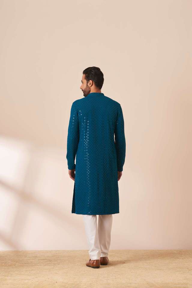 Chikankari-Viscose-Regular-Fit-Men-s-Kurta