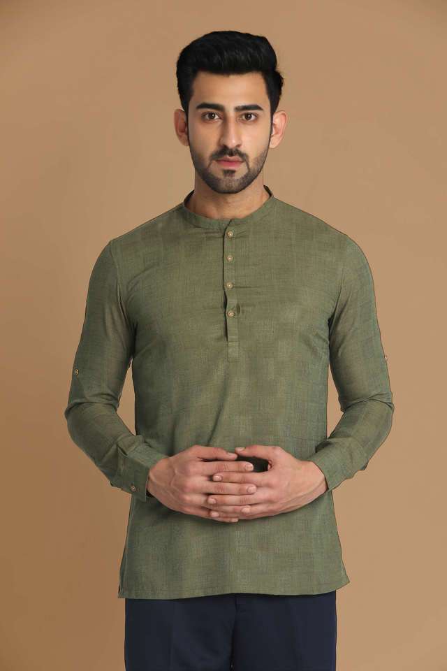 Textured-Viscose-Blend-Regular-Fit-Men-s-Kurta