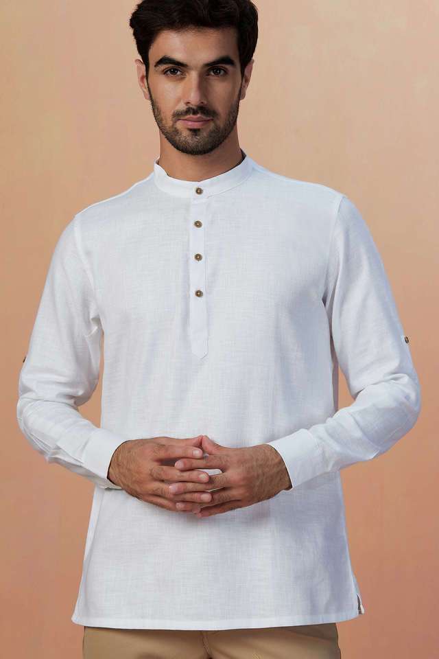 Solid-Cotton-Regular-Fit-Men-s-Kurta