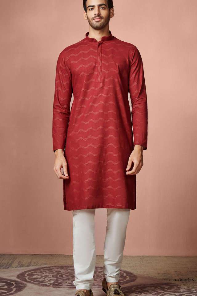 Jacquard-Cotton-Regular-Fit-Men-s-Kurta
