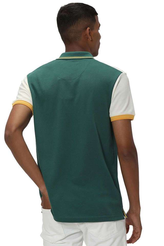 Buy Mufti green Solid Cotton Slim Fit Men's T-Shirt Shoppers Stop