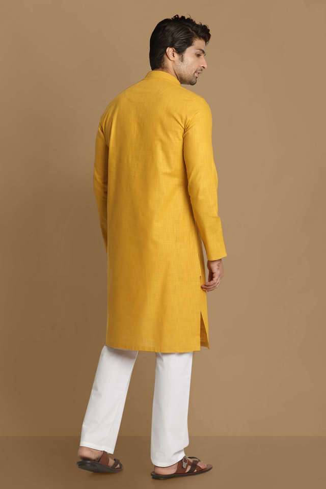 Solid-Cotton-Regular-Fit-Men-s-Kurta
