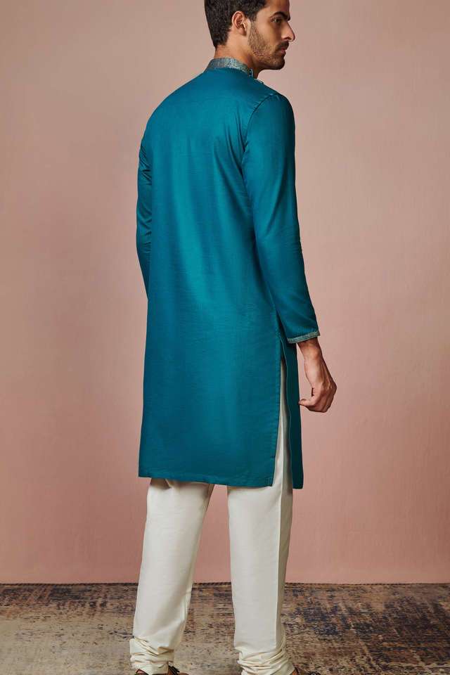 Solid-Cotton-Blend-Regular-Fit-Men-s-Kurta