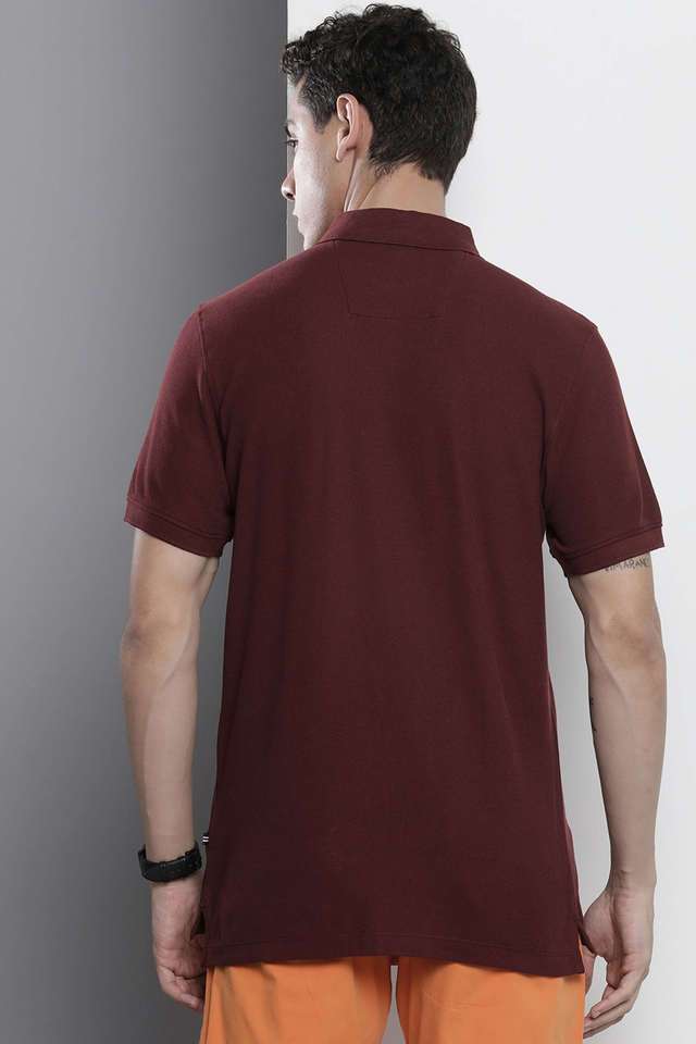 Buy NAUTICA red Solid Cotton Slim Fit Men's T-Shirt Shoppers Stop