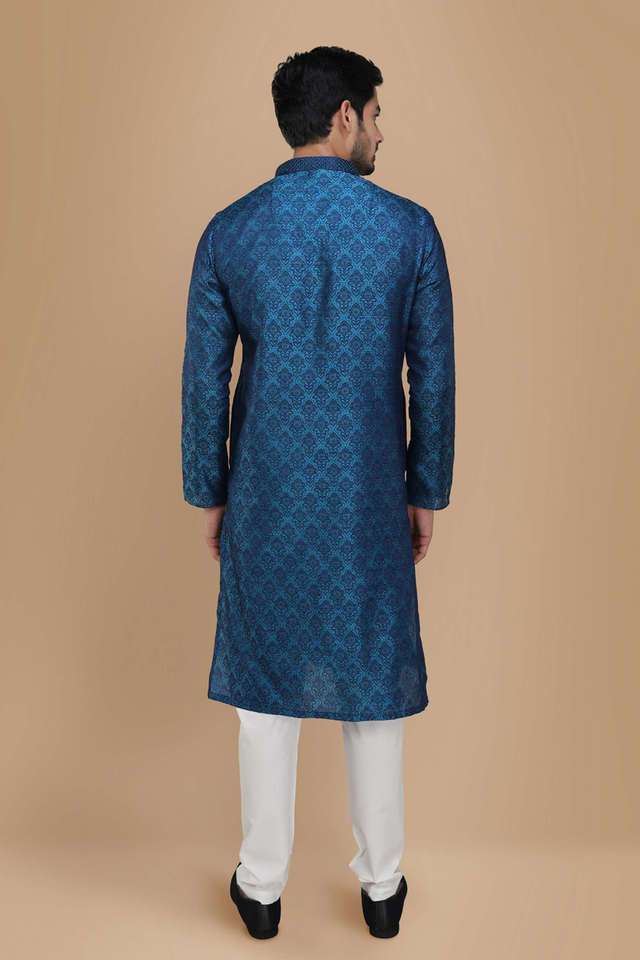 Jacquard-Art-Silk-Regular-Fit-Men-s-Kurta