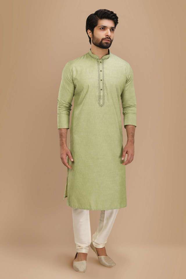 Solid-Poly-Blend-Regular-Fit-Men-s-Kurta