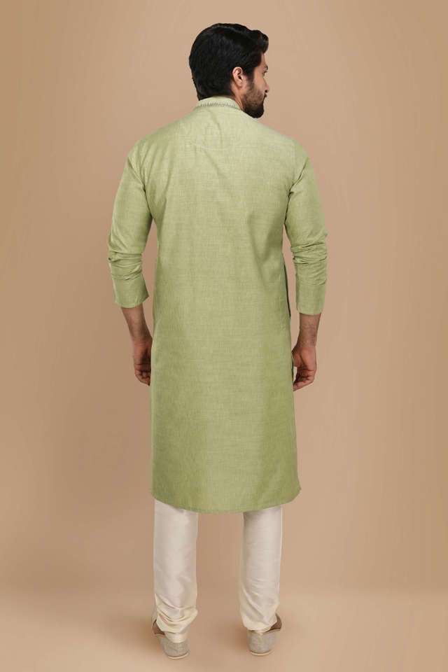 Solid-Poly-Blend-Regular-Fit-Men-s-Kurta