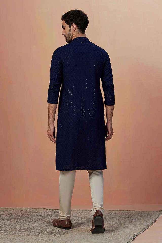 Checks-Cotton-Blend-Regular-Fit-Men-s-Kurta