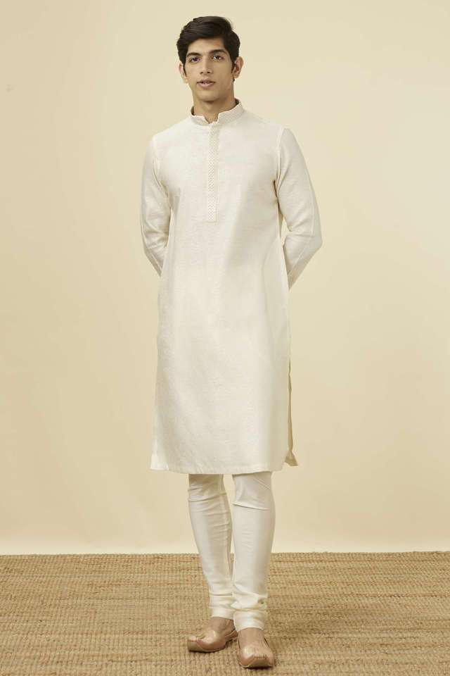 Jacquard-Viscose-Blend-Regular-Fit-Men-s-Kurta
