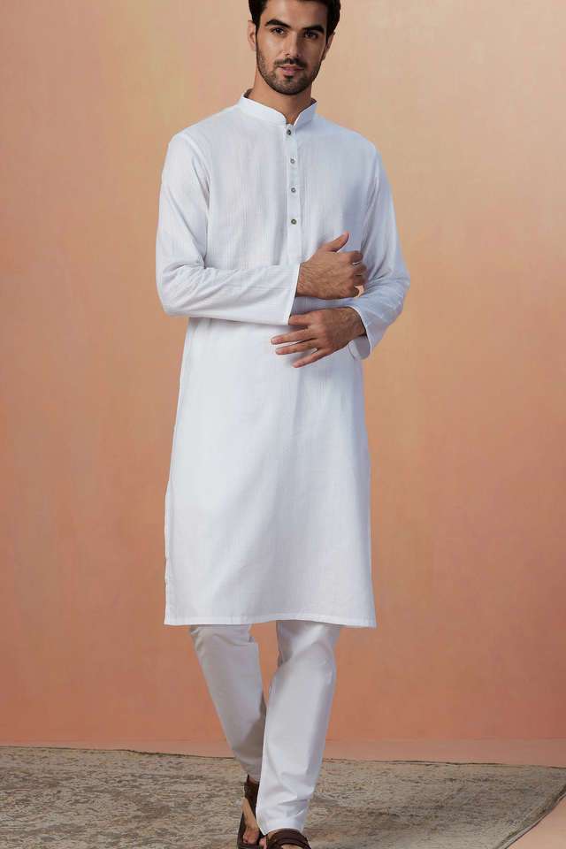 Textured-Cotton-Regular-Fit-Men-s-Kurta