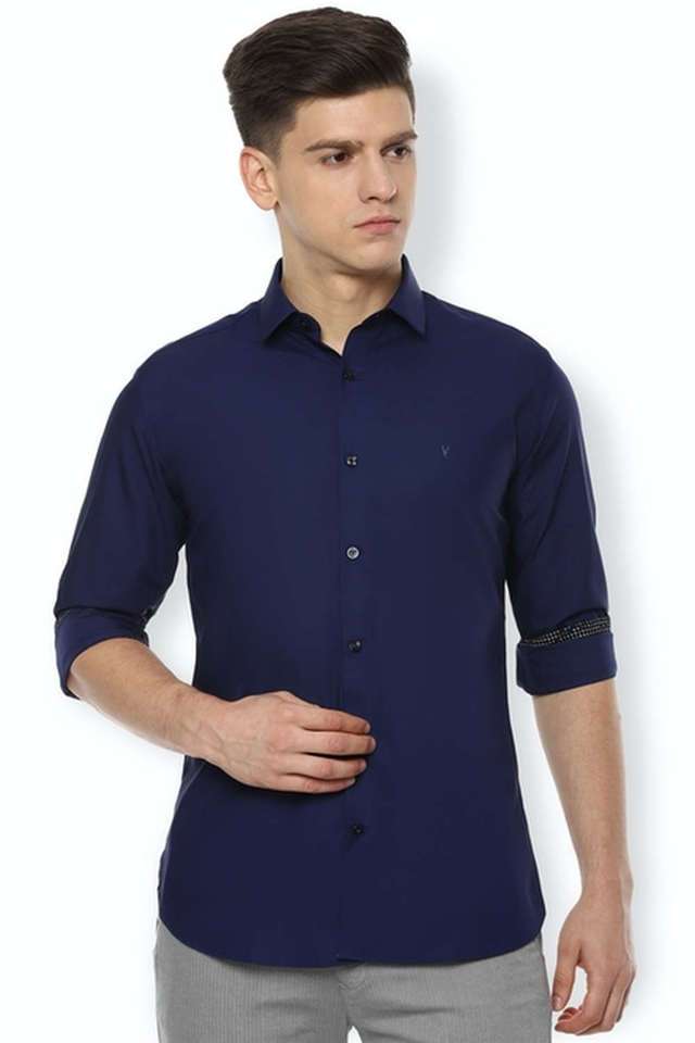 Solid-Polyester-Slim-Fit-Men-s-Casual-Shirt