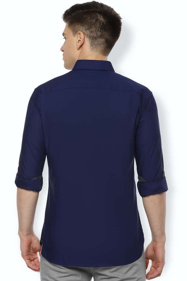 Solid-Polyester-Slim-Fit-Men-s-Casual-Shirt