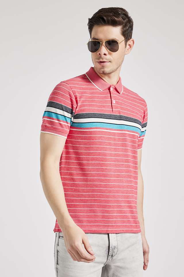 Stripes-Cotton-Blend-Regular-Mens-T-Shirt