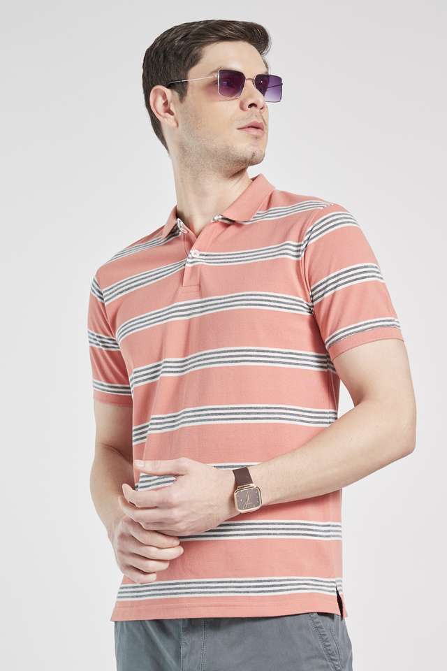Stripes-Cotton-Blend-Regular-Mens-T-Shirt