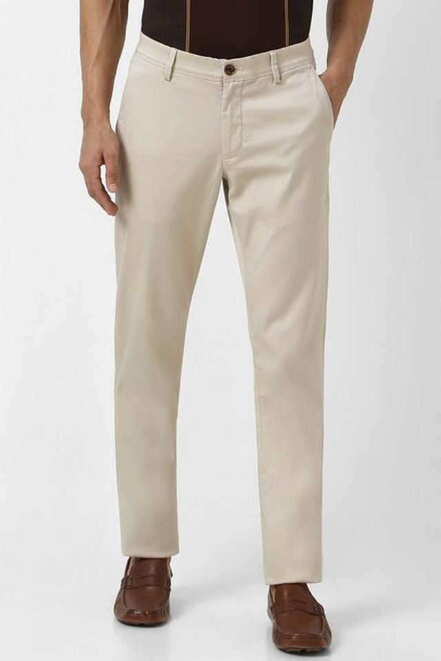 Solid-Cotton-Blend-Slim-Fit-Men-s-Work-Wear-Trousers