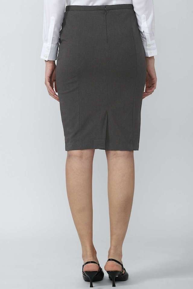 Regular-Fit-Knee-Length-Polyester-Women-s-Formal-Wear-Skirt