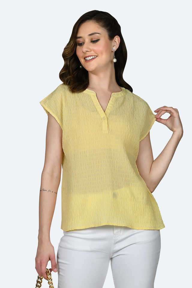 zink london Textured Polyester Round Neck Women's Top-picture-11