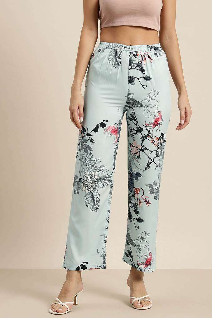 qurvii Floral Regular Fit Crepe Women Casual Wear Trouser-picture-30