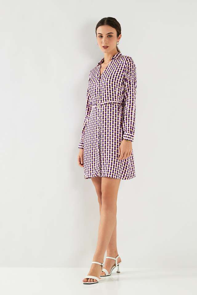 Printed-Collared-Modal-Women-s-Knee-Length-Dress
