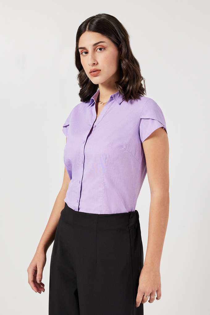 Solid-Collared-Cotton-Women-s-Formal-Wear-Shirt