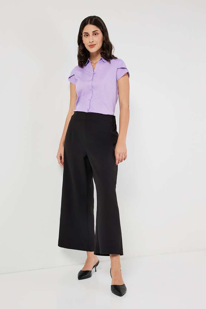 Solid-Collared-Cotton-Women-s-Formal-Wear-Shirt