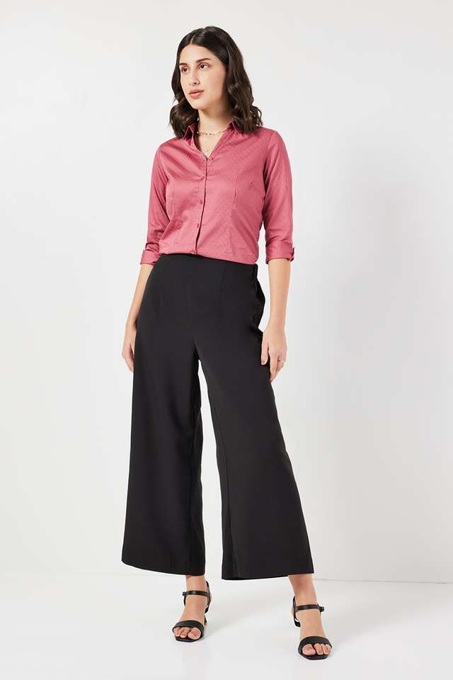 Textured-Collared-Cotton-Women-s-Formal-Wear-Shirt