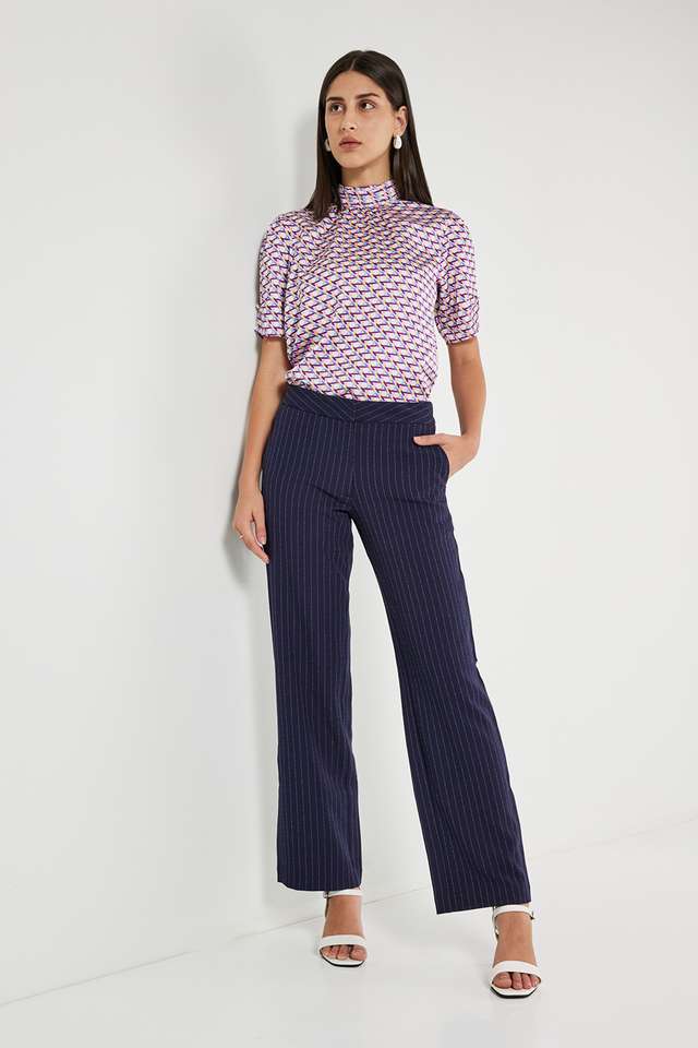 Printed-Polyester-High-Neck-Women-s-Top