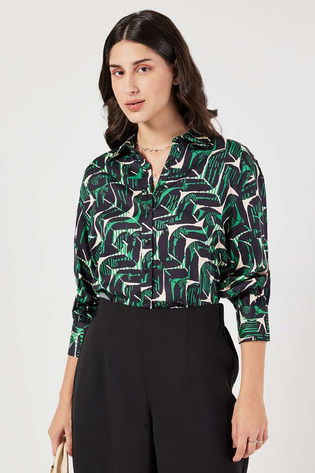 Printed-Modal-Collared-Women-s-Top