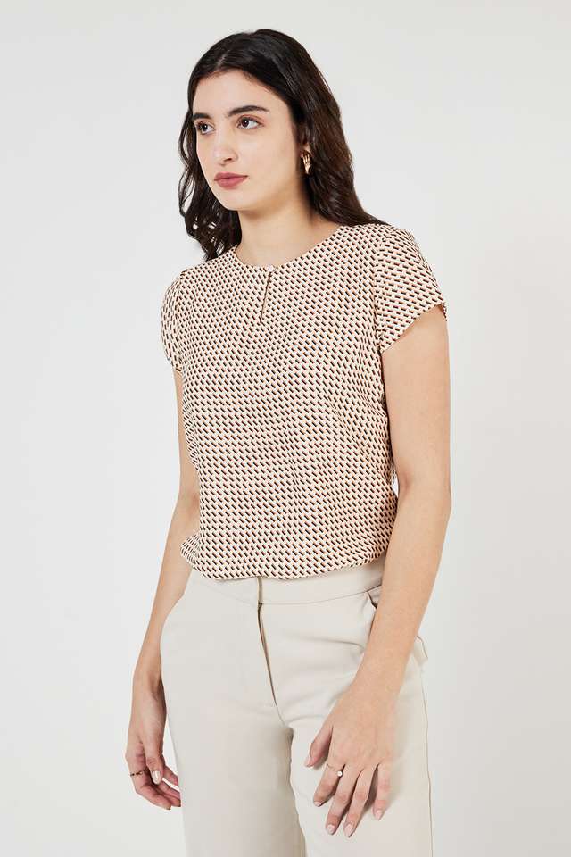 Printed-Modal-Collared-Women-s-Top
