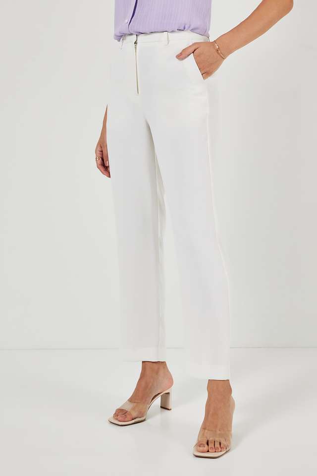 Solid-Tailored-Fit-Polyester-Women-s-Formal-Wear-Trousers