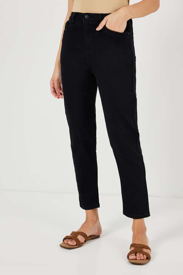 Solid-Slim-Fit-Blended-Fabric-Women-s-Casual-Wear-Pants