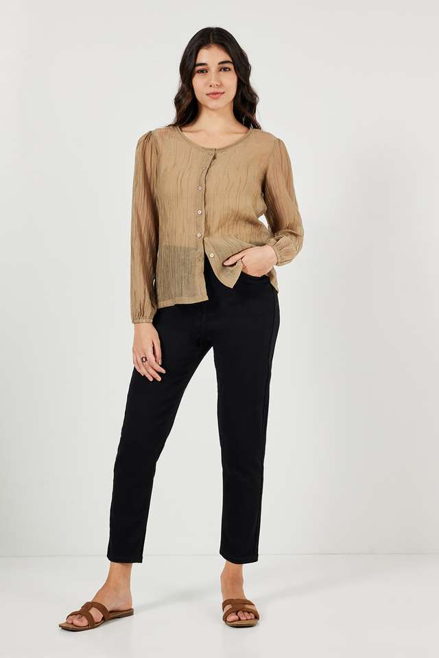 Solid-Slim-Fit-Blended-Fabric-Women-s-Casual-Wear-Pants