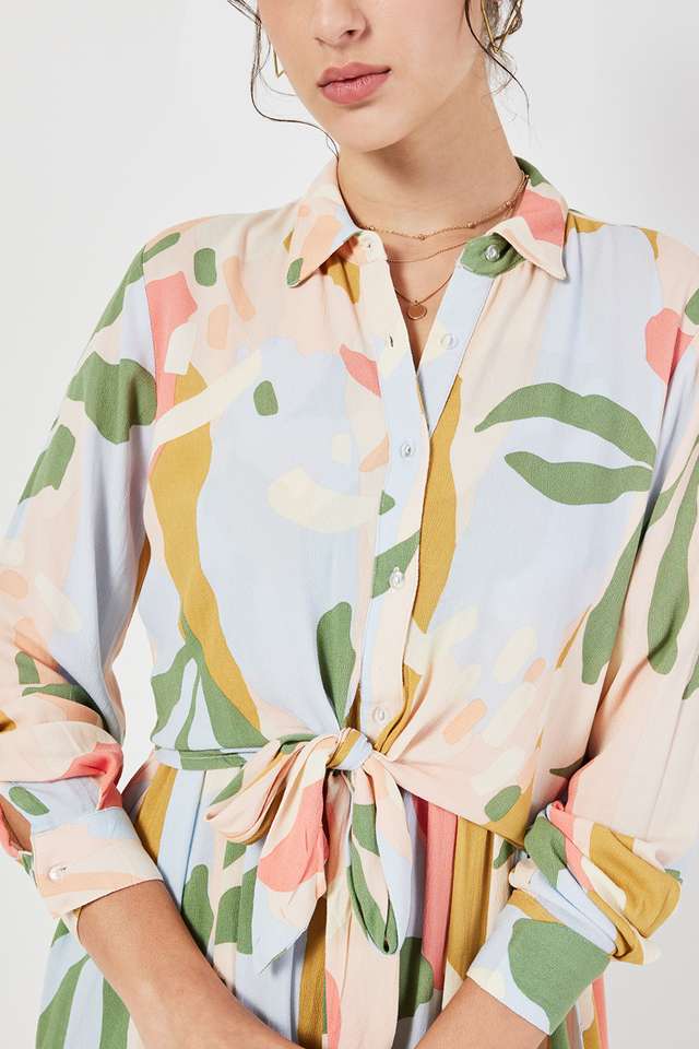 Printed-Collared-Viscose-Women-s-Dress