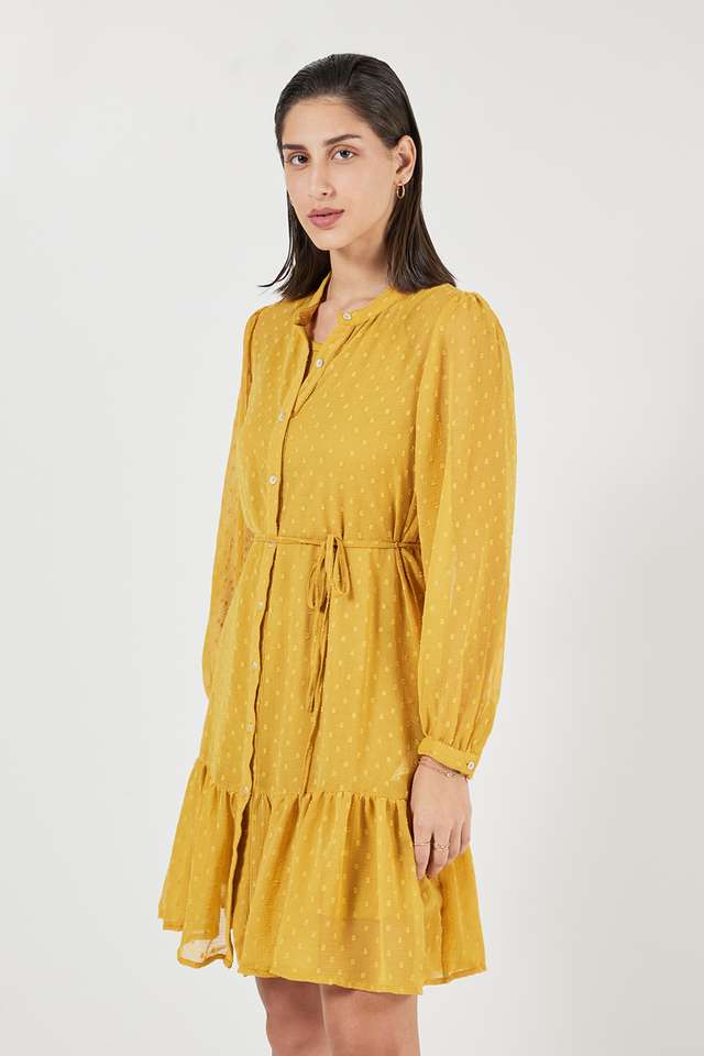 Solid-Round-Neck-Chiffon-Women-s-Dress