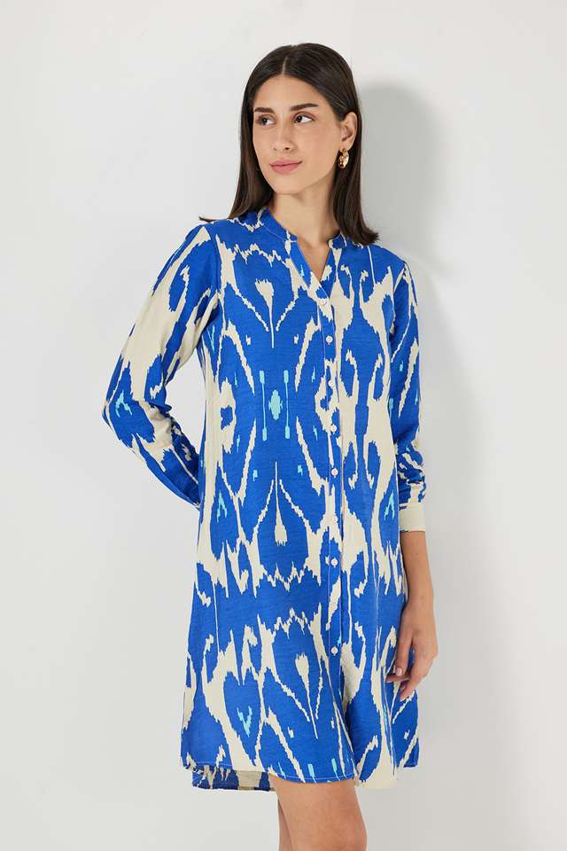 Printed-Round-Neck-Rayon-Women-s-Dress
