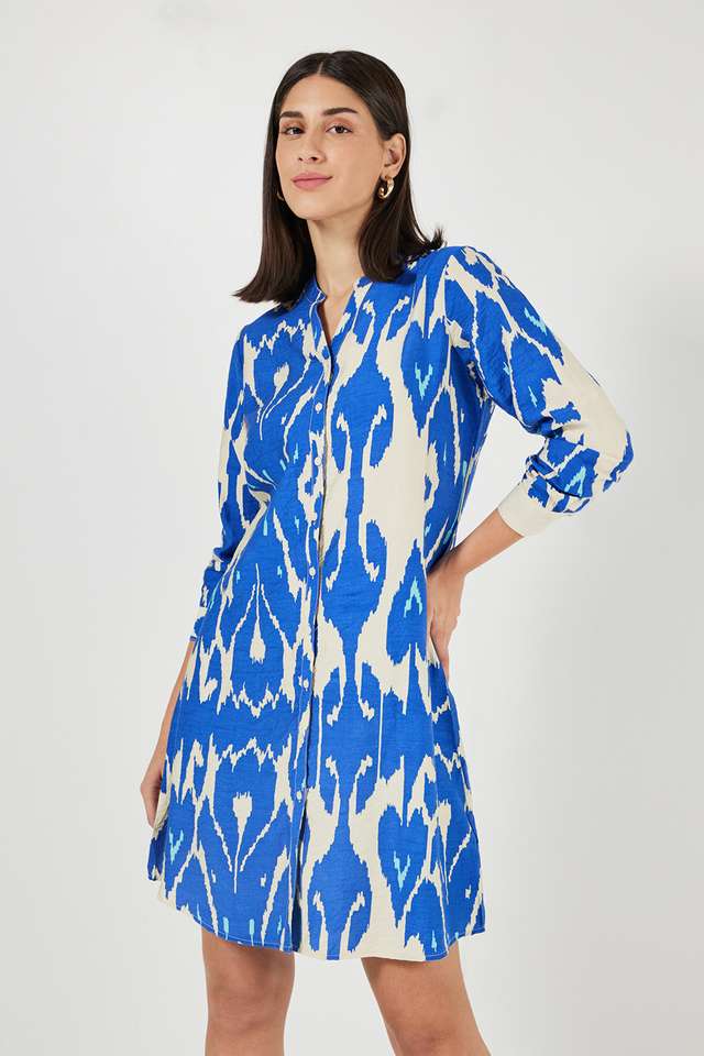Printed-Round-Neck-Rayon-Women-s-Dress
