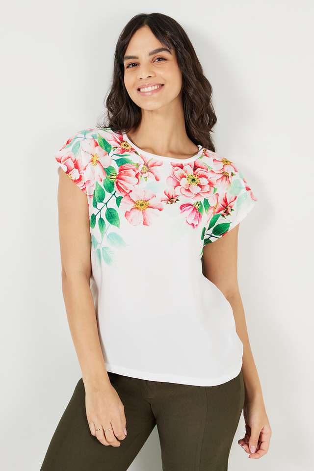 Printed-Viscose-Round-Neck-Women-s-Top