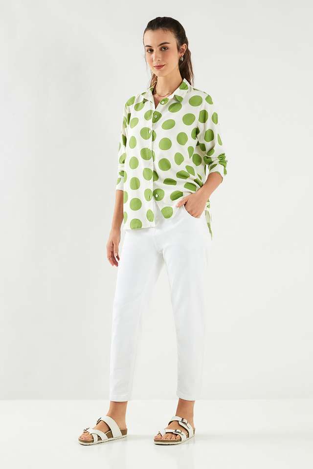 Polka-Dots-Blended-Fabric-Regular-Fit-Women-s-Shirt