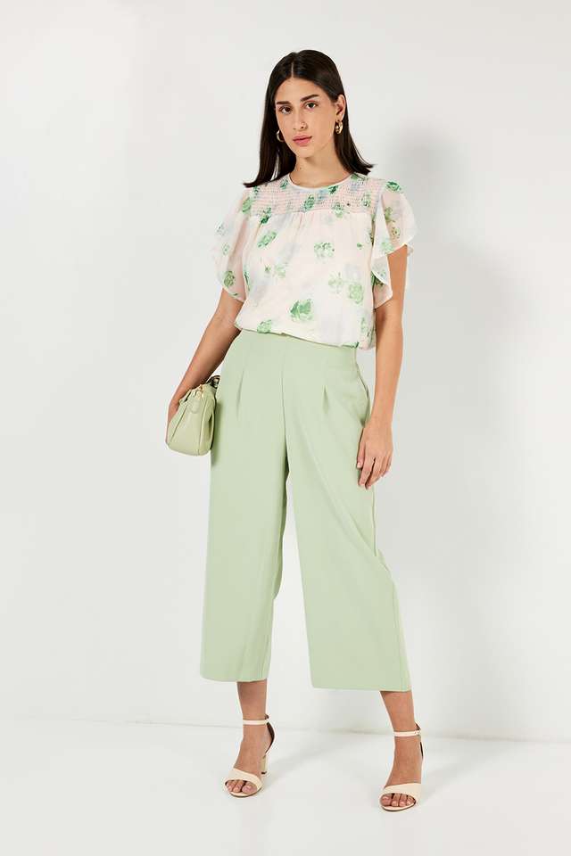 Floral-Chiffon-Round-Neck-Women-s-Top