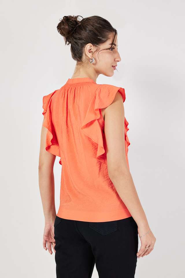 Solid-Viscose-V-Neck-Women-s-Top