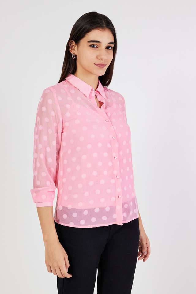 Solid-Polyester-Round-Neck-Women-s-Top