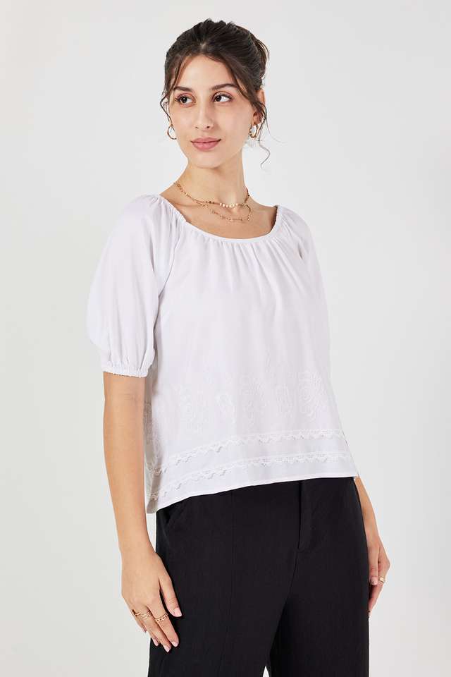 Solid-Viscose-Round-Neck-Women-s-Top