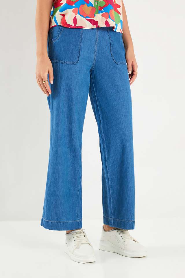 Solid-Relaxed-Fit-Cotton-Women-s-Casual-Wear-Pants