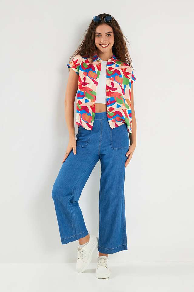 Solid-Relaxed-Fit-Cotton-Women-s-Casual-Wear-Pants